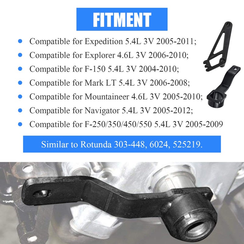 Sporthfish 2PC Crankshaft Positioning Wrench Holder Cam Phaser Locking Tool Compatible for Ford 1993 4.2L and 4.6L 2-Valve Engine, Similar to Rotunda 303-448, T93P-6303-A, 6024 & 525219 - Image 2